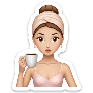 Una bailarina con cabeza de taza de café sticker