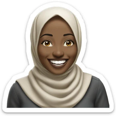 Photorealistic African hijabi laughing  sticker