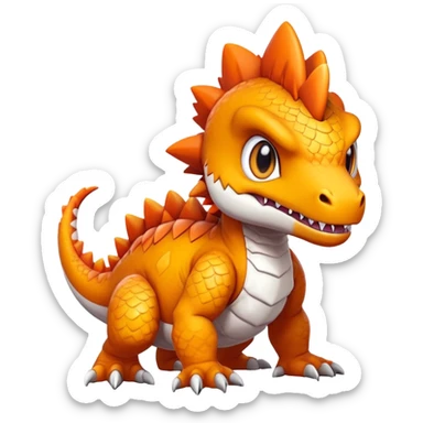 Cute Baby Chibi Agumon-Tyrantrum-Tyrunt-hybrid (full body) sticker