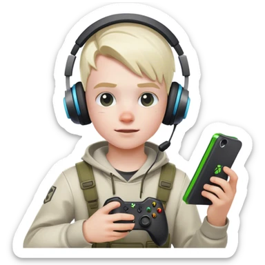 a kid playing Fortnite on a XBOX sticker