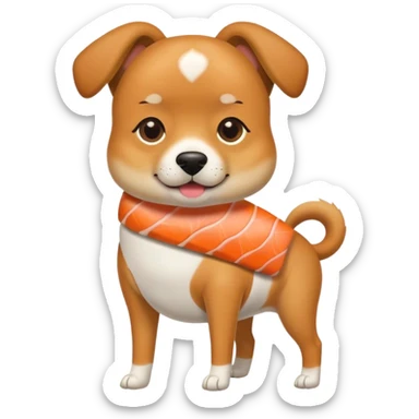 Dog with sushi legs sticker