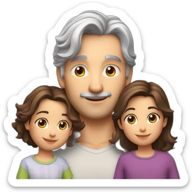 Family;brunet-dad, brunet-haired-mother,brunet-haired-2years old-boy, cat Scottish straight silver hair sticker