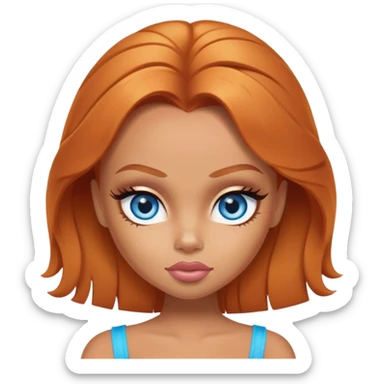 pretty bratz baddie ginger, blue eye sticker