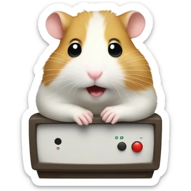 hamster watching tv sticker
