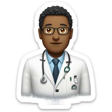 Sherpa wearing a doctor coat sticker