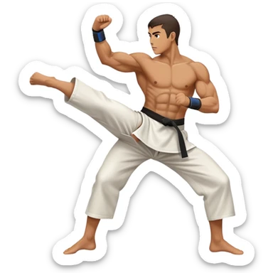 person performing a martial arts high kick sticker