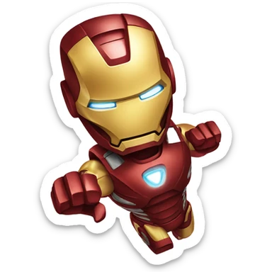 Iron man flying with fist sticker