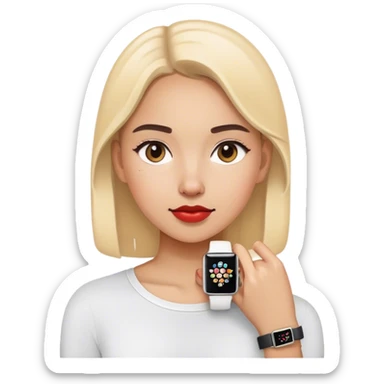 girl with apple watch sticker