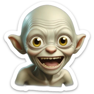 Gollum super happy sticker