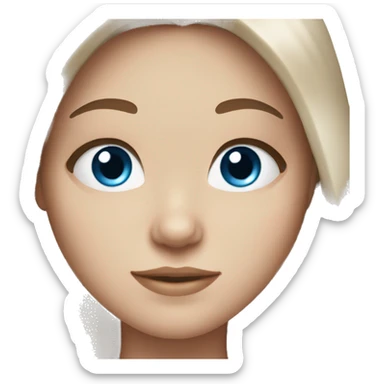 White girl with long brown hair and blue eyes  sticker