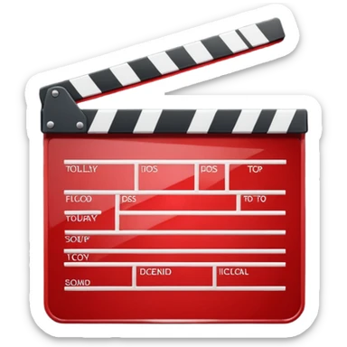 Standard clapperboard red glossy with open top bar sticker