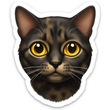 Tortoiseshell cat with yellow eyes sticker