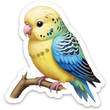 Aesthetic light yellow and blue budgie sticker