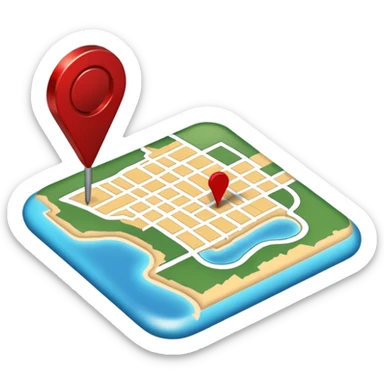 a map with one unique  pin sticker