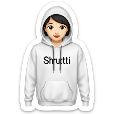 Hoodie with shruti written on it sticker