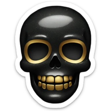 Glitter black skull sticker