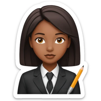 black girl working incorporate attire and sleek hair sticker