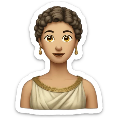 A woman from 8 th century,short hair, gown sticker