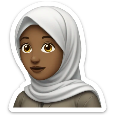 A girl with hijab waiting sticker