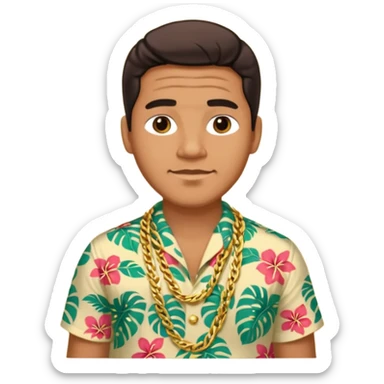 Retro 70s man  in hawaii t-shirt sticker