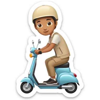 riding a scooter sticker