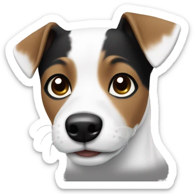 jack russel white and black sticker