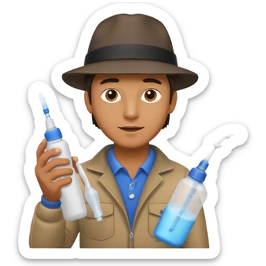 man spraying with spray sticker