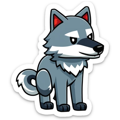 Minecraft wolf with a square shape sticker