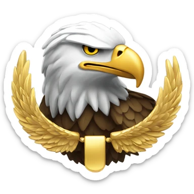 Eagle with gold Cuban link on  sticker