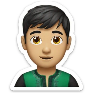 how looks uzbek boy named Akmal sticker