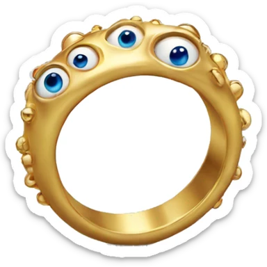 thin gold ring studded with eyeballs sticker