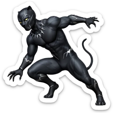 Black panther doing signature move sticker