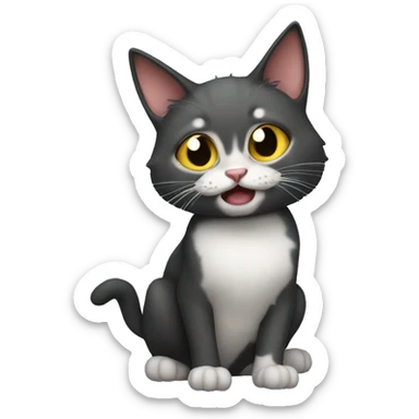 crazy cat sticker