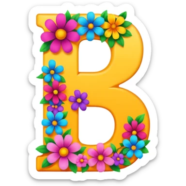 bold number 7 overflowing with vibrant flowers sticker