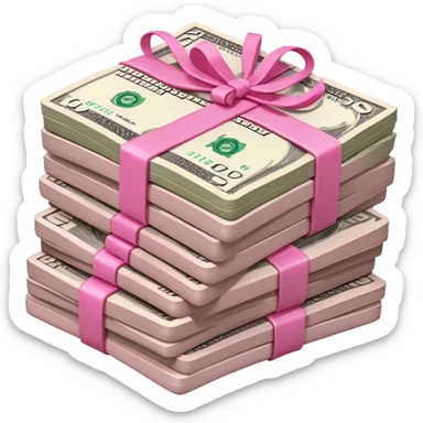 Money in pink sticker