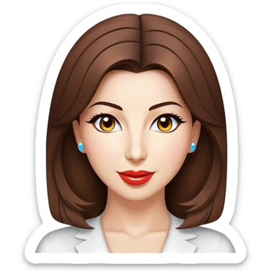 Cinematic Realistic Nancy Ajram Pop Culture Emoji, depicted with a charismatic modern portrayal of the celebrated singer rendered with crisp detail and energetic lighting. sticker