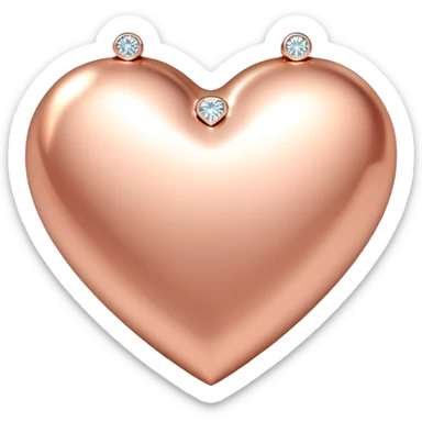 Sparkling rose gold heart with tiny diamond accents sticker