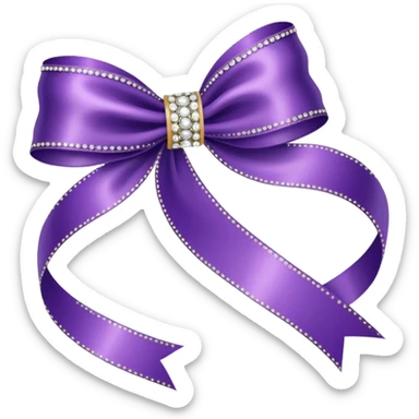 purple ribbon with diamonds sticker