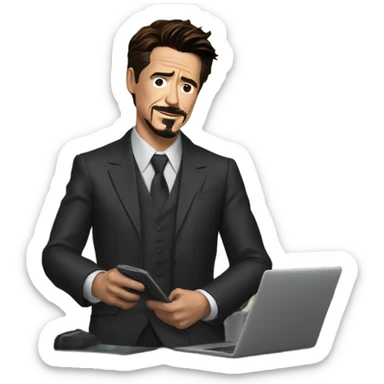 tony stark with jarvis sticker