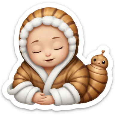 super cute adorable babysnail sleeping dressing gowns sticker