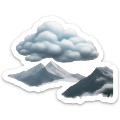 Cloud and mountain sticker