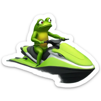 Frog on a jet ski sticker