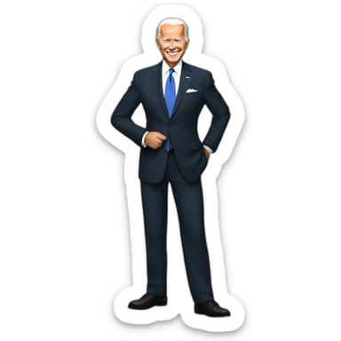 joe biden but he's wearing an suit thats invisible sticker