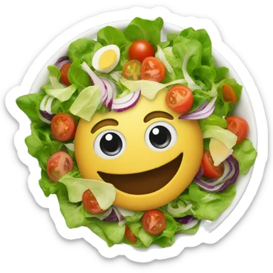 salad with hear sticker