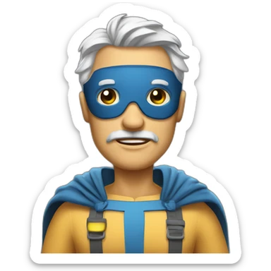 shabby man super hero sticker