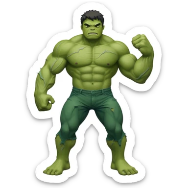 Hulk full body flexing his arm sticker