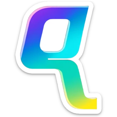 Colorful Gradient Alphabetical Letter “E” sticker