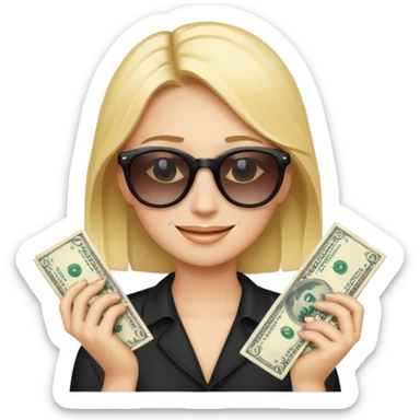 Crywith tears + Sunglasses + Dollar Money Smile emoji sticker