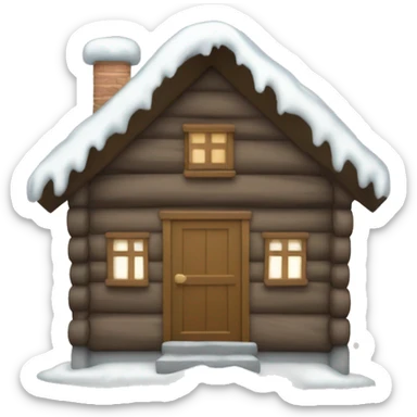 Cabaña con nieve en el techo sticker