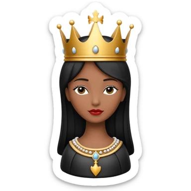 black queen chess piece emoji, elegant, crown top sticker